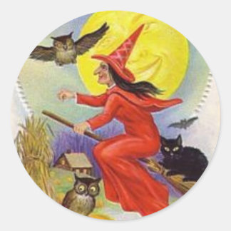 Vintage Halloween Grußkarten Klassische Poster Runder Aufkleber