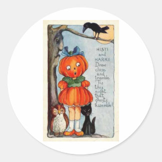 Vintage Halloween Grußkarten Klassische Poster Runder Aufkleber
