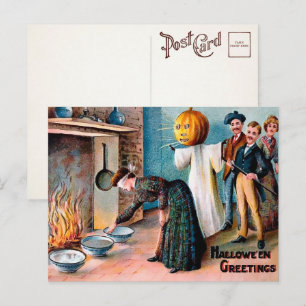 Vintage-Halloween-Grußpostkarte Postkarte