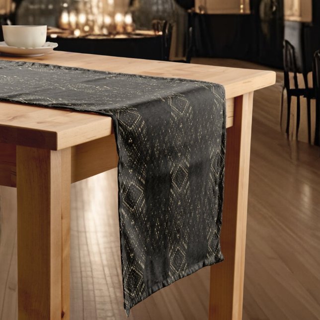 Vintage Halloween-Hand Drawn Black & Tan Kurzer Tischläufer (Von Creator hochgeladen)