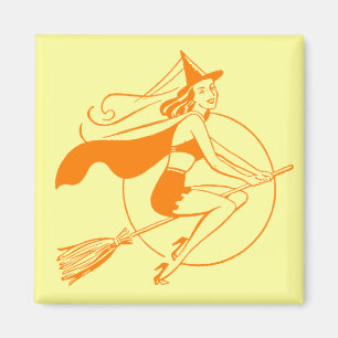 Vintage-Halloween-Hexe Magnet