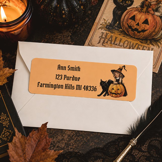 Vintage Halloween-Hexe mit Kürbis (Von Creator hochgeladen)