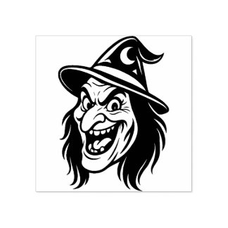 Vintage-Halloween-Hexe-Stempel Gummistempel