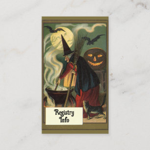 Vintage-Halloween-Hexen-Brautabschiedsparty Begleitkarte