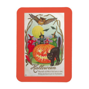 Vintage Halloween-Hexen Magnet