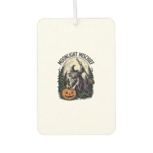 Vintage-Halloween-Hexen-Mondlicht-Unfug-Grafik Autolufterfrischer