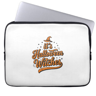 Vintage-Halloween-Hexen-Typografie-Shirt-Design_ Laptopschutzhülle