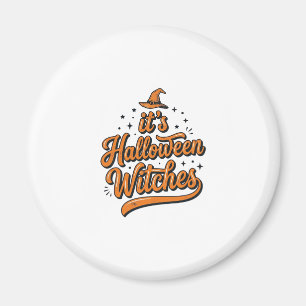 Vintage-Halloween-Hexen-Typografie-Shirt-Design_ Magnet