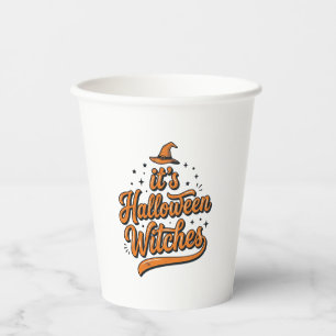 Vintage-Halloween-Hexen-Typografie-Shirt-Design_ Pappbecher