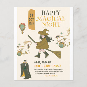 Vintage Halloween-Hexenparty, Halloween-Party Flyer