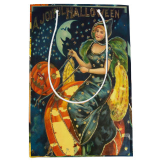 Vintage-Halloween-Hexenplakat Mittlere Geschenktüte