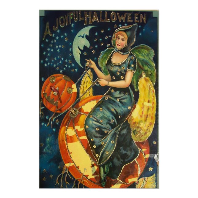 Vintage-Halloween-Hexenplakat Poster (Vorderseite)