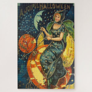 Vintage-Halloween-Hexenplakat Puzzle