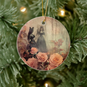 Vintage Halloween-Hexerei (10) Keramik Ornament