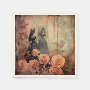 Vintage Halloween-Hexerei (10) Serviette