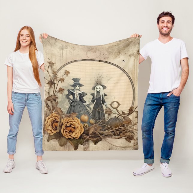 Vintage Halloween-Hexerei (12) Fleecedecke (Beispiel)