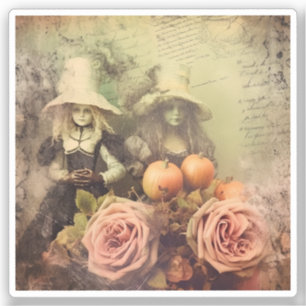 Vintage Halloween-Hexerei (1) Aufkleber