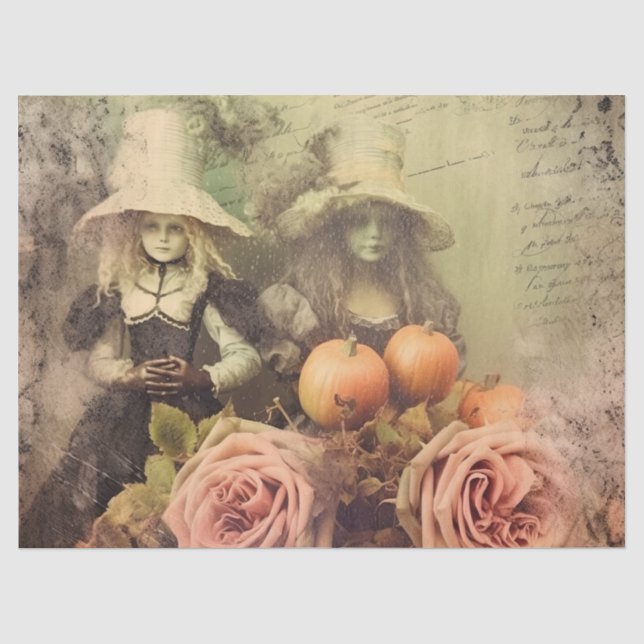 Vintage Halloween-Hexerei (1) Seidenpapier (Vorderseite)