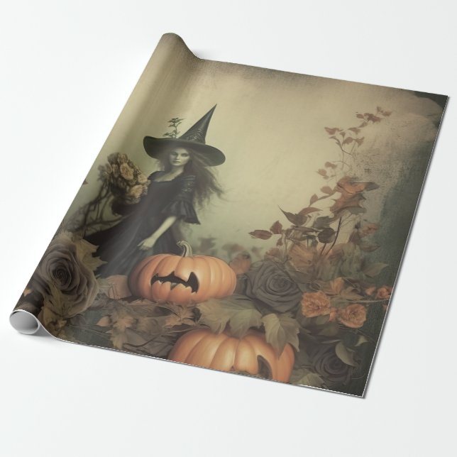 Vintage Halloween-Hexerei (3) Geschenkpapier (Ungerollt)