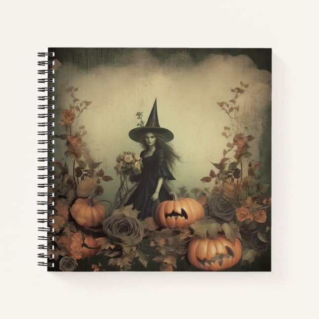Vintage Halloween-Hexerei (3) Notizbuch (Vorderseite)