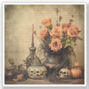 Vintage Halloween-Hexerei (4) Aufkleber