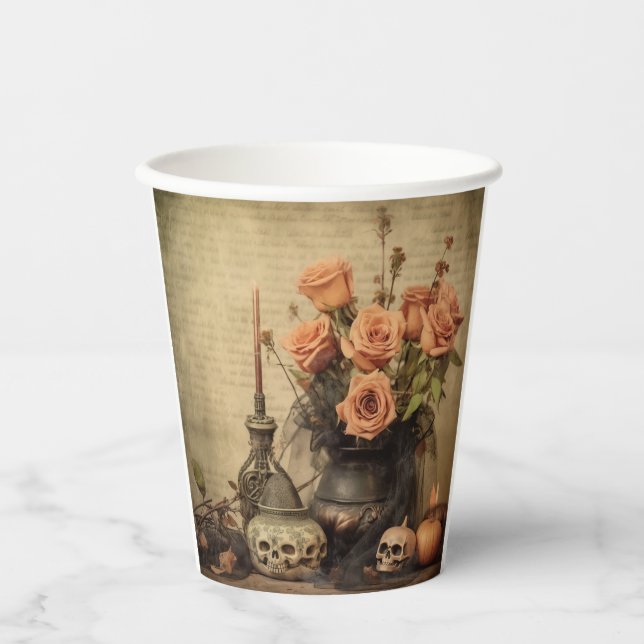 Vintage Halloween-Hexerei (4) Pappbecher (Vorderseite)