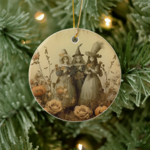 Vintage Halloween-Hexerei (5) Keramik Ornament