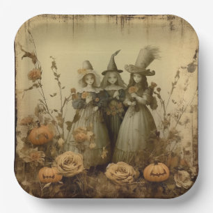 Vintage Halloween-Hexerei (5) Pappteller