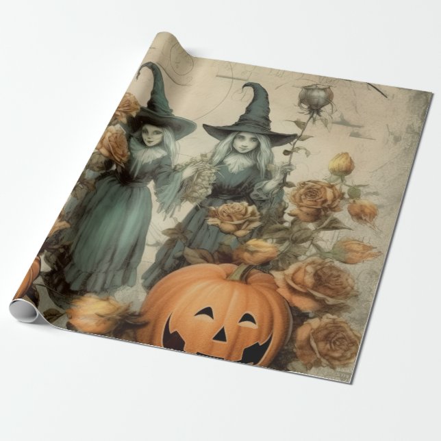 Vintage Halloween-Hexerei (6) Geschenkpapier (Ungerollt)