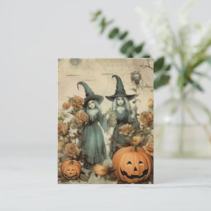 Vintage Halloween-Hexerei (6) Postkarte