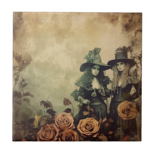 Vintage Halloween-Hexerei (7) Fliese