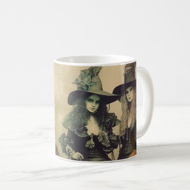 Vintage Halloween-Hexerei (7) Kaffeetasse (VorderseiteRechts)