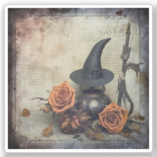 Vintage Halloween-Hexerei (8) Aufkleber