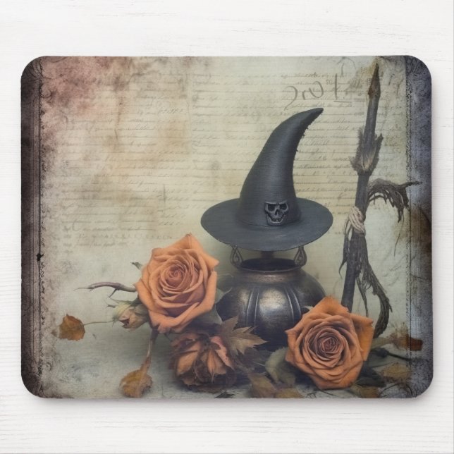 Vintage Halloween-Hexerei (8) Mousepad (Vorne)