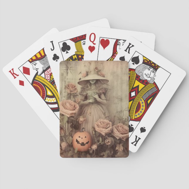 Vintage Halloween-Hexerei (9) Spielkarten (Rückseite)