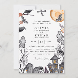 vintage Halloween-Hochzeitseinladungen Einladung