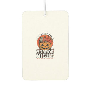 Vintage-Halloween-Horror-Night-Kürbis-Shirt-Design Autolufterfrischer