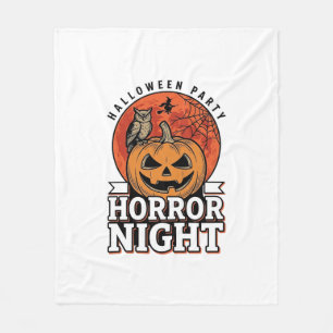 Vintage-Halloween-Horror-Night-Kürbis-Shirt-Design Fleecedecke