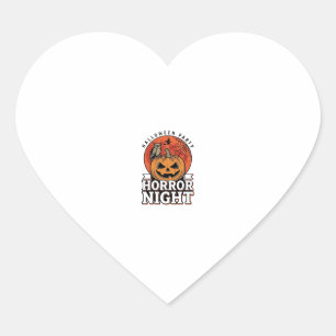 Vintage-Halloween-Horror-Night-Kürbis-Shirt-Design Herz-Aufkleber