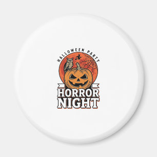 Vintage-Halloween-Horror-Night-Kürbis-Shirt-Design Magnet