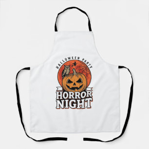 Vintage-Halloween-Horror-Night-Kürbis-Shirt-Design Schürze