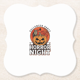 Vintage-Halloween-Horror-Night-Kürbis-Shirt-Design Untersetzer