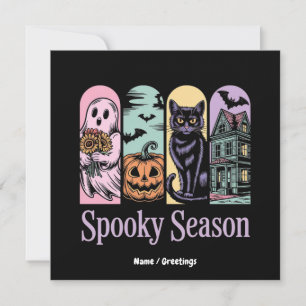 Vintage Halloween Horror Spooky Jahreszeit Niedlic Einladung