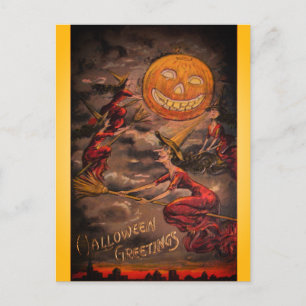 Vintage Halloween-Illustration Postkarte