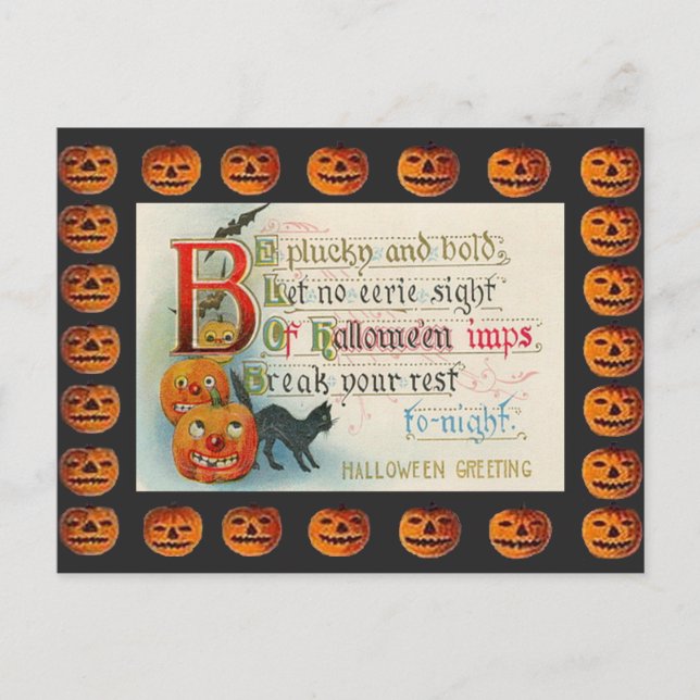 Vintage Halloween-Imps Postkarte (Vorderseite)