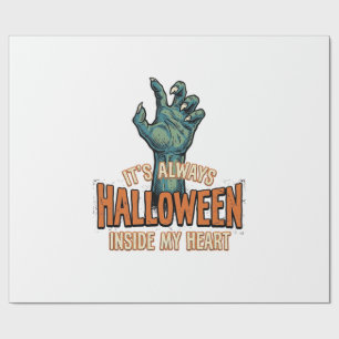 Vintage Halloween in meinem Herzen Monster-Hand-De Geschenkpapier