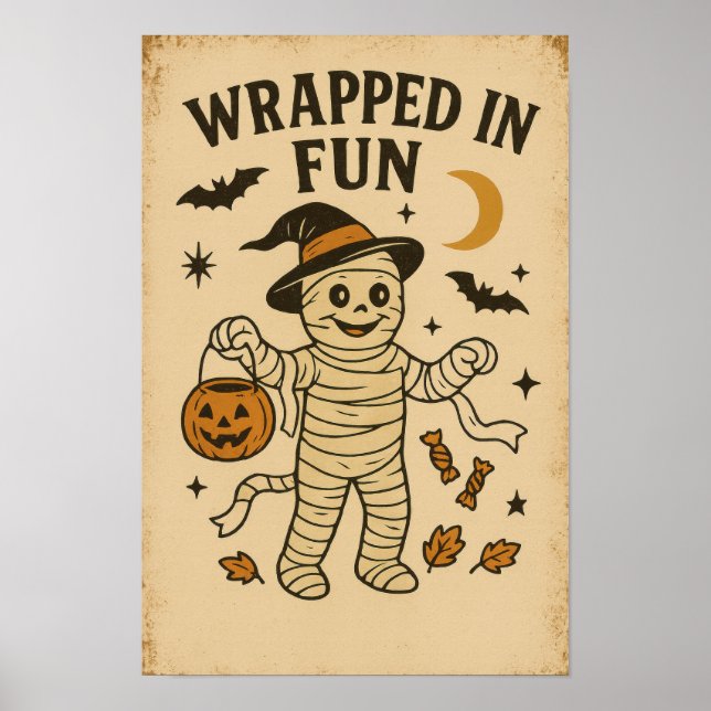 Vintage Halloween in Spaß verpackt Poster (Vorne)