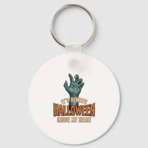 Vintage-Halloween-Inside-My-Heart-Monster-Hand-Des Schlüsselanhänger