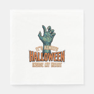 Vintage-Halloween-Inside-My-Heart-Monster-Hand-Des Serviette