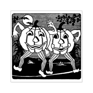 Vintage Halloween-Jack O'Lantern ZwillingsBriefmar Gummistempel